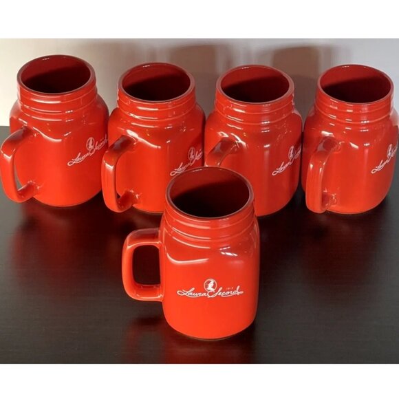 Laura Secord Set Of 5 Coffee Tea Hot Chocolate Mug Jars - Picture 1 of 4